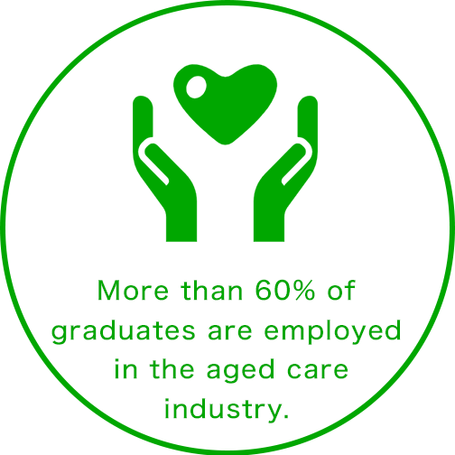 More than 60% of graduates are employed in the aged care industry.